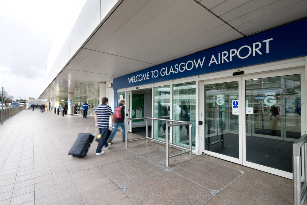 External branded signage at Glasgow Airport